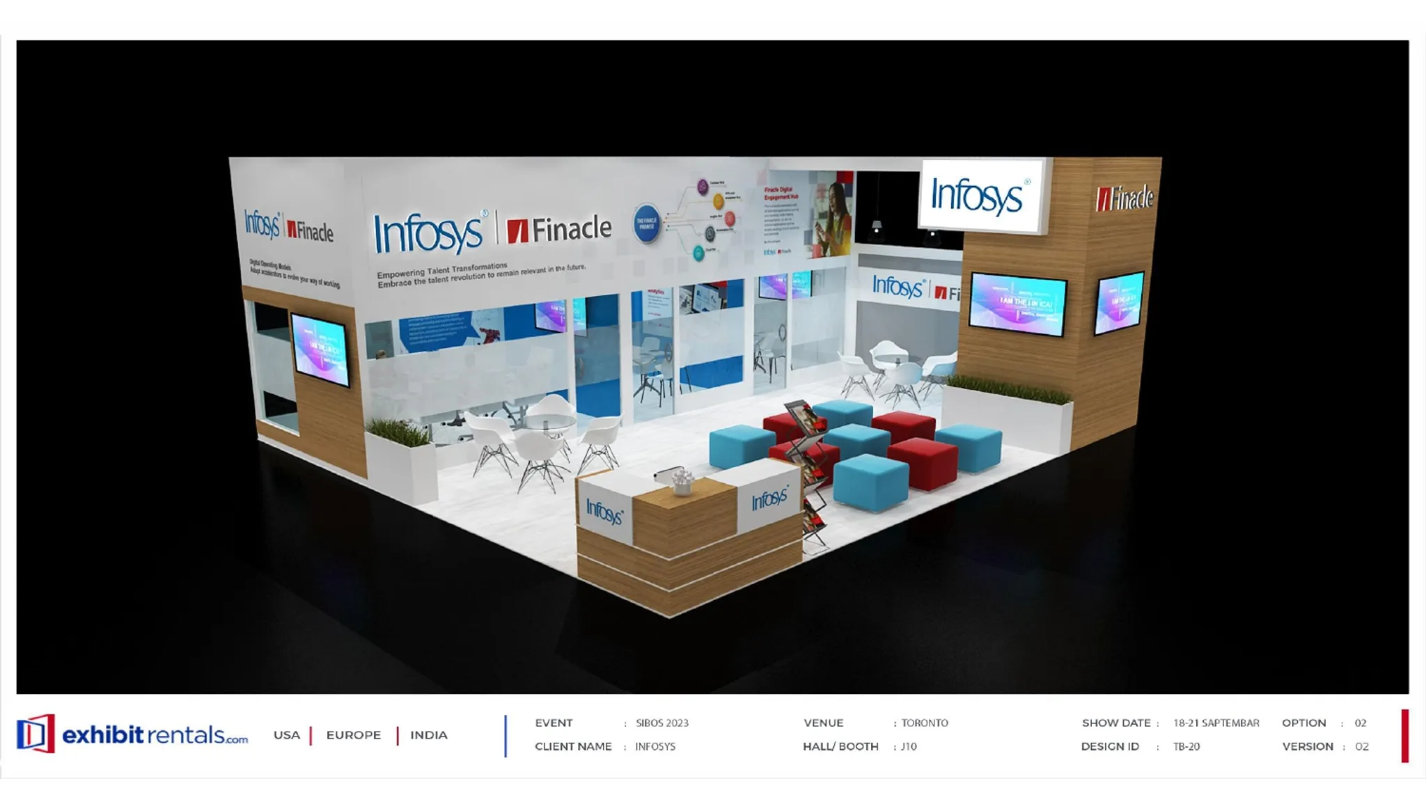 30x40 Peninsula booth design by Exhibit-Rentals